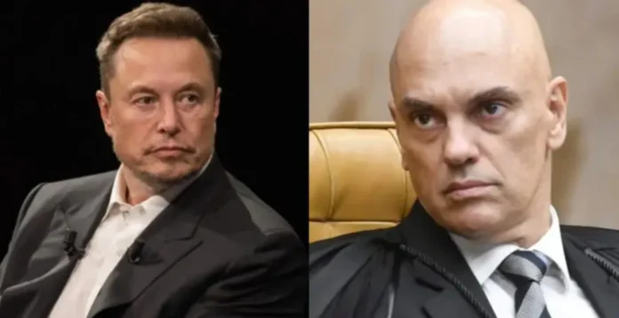 Elon Musk e Alexandre de Moraes (Foto: Reprodução/X)