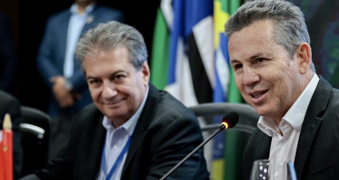 O governador Mauro Mendes durante o 15° Fórum dos Governadores,